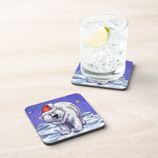 Polar Bear Christmas Untersetzer (Rechte Seite)