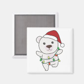 Polar Bear Christmas Winter Animals Polar Bears Ma Magnet (Vorderseite/Rückseite)