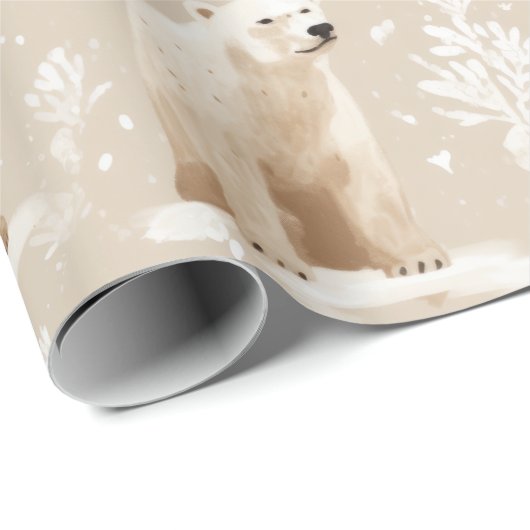 Polar Bear Christmas Winter Geschenkpapier (Rolleneckpunkt)