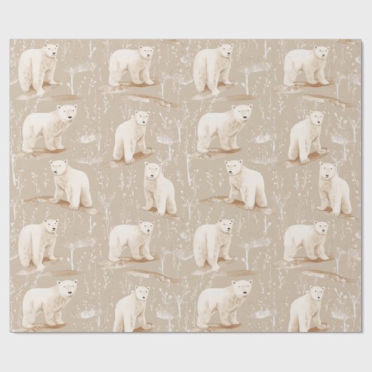 Polar Bear Christmas Winter Geschenkpapier (Flach)