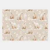 Polar Bear Christmas Winter Geschenkpapier Set (Vorderseite 3)