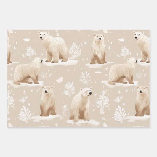 Polar Bear Christmas Winter Geschenkpapier Set (Vorderseite 2)
