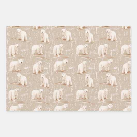 Polar Bear Christmas Winter Geschenkpapier Set (Vorderseite 3)