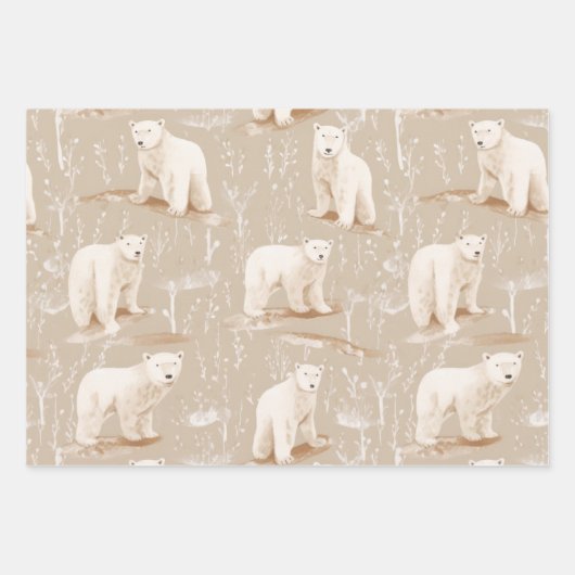 Polar Bear Christmas Winter Geschenkpapier Set (Vorderseite 2)