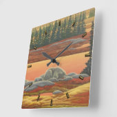 Polar Bear Clock Art Herbst Bärenwall Uhr (Winkel)