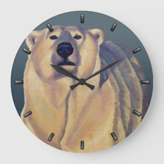 Polar Bear Clock Bären Art Wall Uhren Bärendekor (Vorderseite)