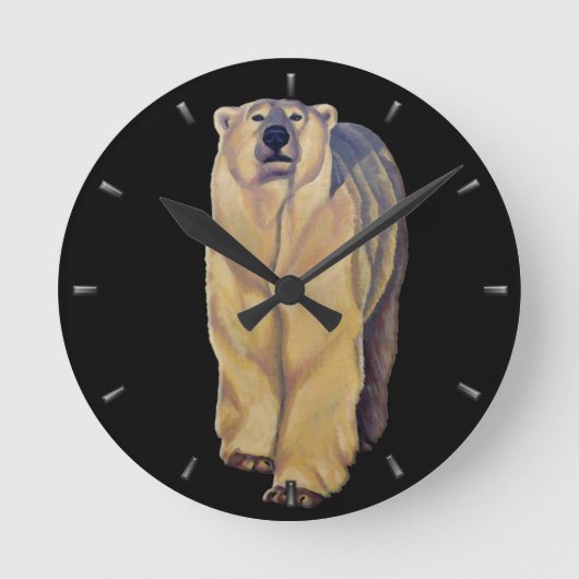 Polar Bear Clock Bären Art Wall Uhren Bärendekor (Vorderseite)