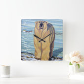 Polar Bear Clock Bären Art Wall Uhren Bärendekor (Zuhause)