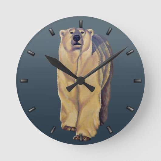 Polar Bear Clock Bären Art Wall Uhren Bärendekor (Vorderseite)