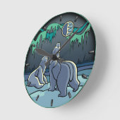Polar Bear Clock Cooler, einheimischer Bär Kunstma Runde Wanduhr (Winkel)