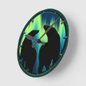 Polar Bear Clock Cooler, einheimischer Bär Kunstma Runde Wanduhr (Winkel)