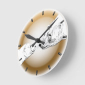 Polar Bear Clock Mother & Cub Bären Art Clock Runde Wanduhr (Winkel)