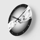 Polar Bear Clock Mother & Cube Bär Art Schloss Mon Runde Wanduhr (Winkel)
