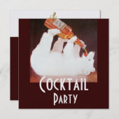 POLAR BEAR COCKTAIL PARTY Braunes Weiß Eis metalli Einladung (Vorne/Hinten)