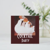 POLAR BEAR COCKTAIL PARTY Braunes Weiß Eis metalli Einladung (Stehend Vorderseite)