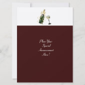 POLAR BEAR COCKTAIL PARTY, weiß braun rot Einladung (Rückseite)