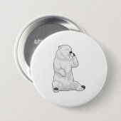 Polar bear Coffee Cup Button (Vorne & Hinten)