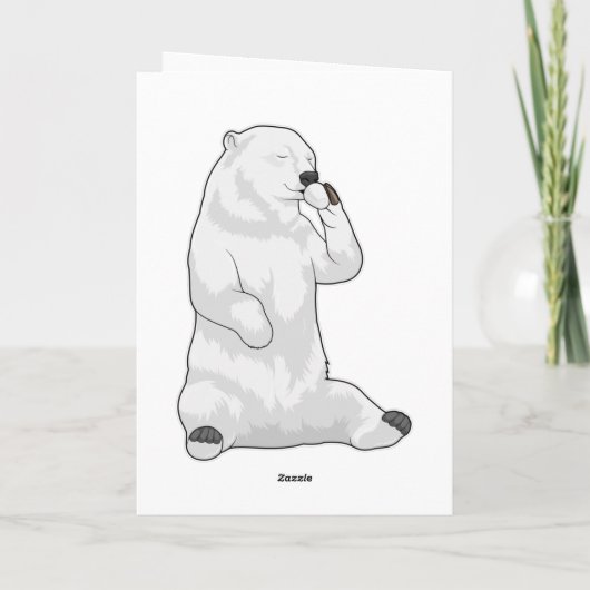 Polar bear Coffee Cup Karte (Rückseite)