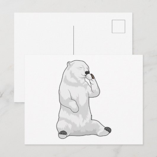 Polar bear Coffee Cup Postkarte (Vorne/Hinten)