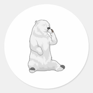 Polar bear Coffee Cup Runder Aufkleber