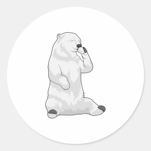 Polar bear Coffee Cup Runder Aufkleber (Vorderseite)