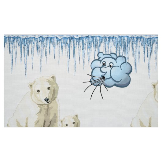 Polar Bear Cold Clouds Eisgewebe Stoff (Fat Quarter (45,7 x 55,9 cm))