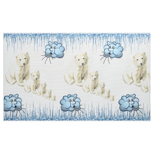 Polar Bear Cold Clouds Eisgewebe Stoff (Yard (91,4 cm))