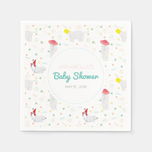 Polar Bear Coloful "80er Baby Showpaper Napkins Serviette