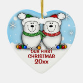 Polar Bear Couple First Christmas Ornament (Vorne)