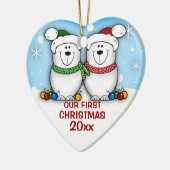 Polar Bear Couple First Christmas Ornament (Links)