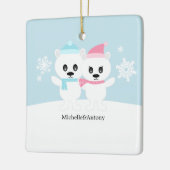 Polar Bear Couple Ornaments Keramikornament (Links)