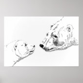 Polar Bear & Cub Art Print Wildlife Poster (Vorne)