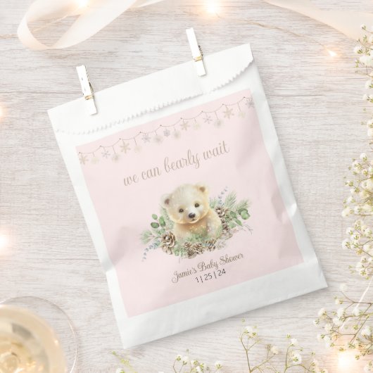 Polar Bear Cub Bear Bear Brearly Wait Pink Winter Geschenktütchen (Ausgeschnitten)