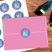 Polar Bear Cub Decoration Tree Blue Sticker