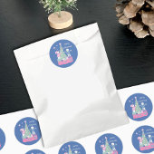 Polar Bear Cub Decoration Tree Blue Sticker