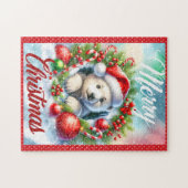 Polar Bear Cub Frohe Weihnachtskid Puzzle (Horizontal)