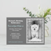 Polar Bear Cub Geburtstagsparty Einladung (Stehend Vorderseite)