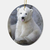 Polar Bear Cub Keramikornament (Links)