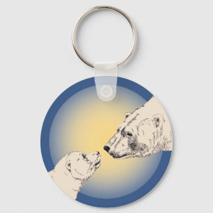 Polar Bear & Cub Key Chain Bear Art Schlüsselanhän Schlüsselanhänger