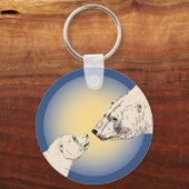 Polar Bear & Cub Key Chain Bear Art Schlüsselanhän Schlüsselanhänger (Vorderseite)