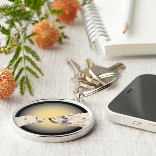 Polar Bear & Cub Key Chain Bear Art Schlüsselanhän Schlüsselanhänger (Seite)