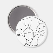 Polar Bear & Cub Kühlschrank Magent Wildlife Magnet (Vorderseite/Rückseite)