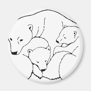 Polar Bear & Cub Kühlschrank Magent Wildlife Magnet