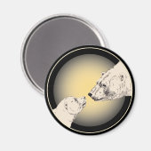 Polar Bear & Cub Kühlschrank Magent Wildlife Magnet (Vorderseite/Rückseite)