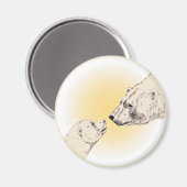 Polar Bear & Cub Kühlschrank Magent Wildlife Magnet (Vorderseite/Rückseite)