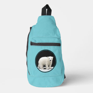 Polar Bear Cub Malerei Original Wildlife Art Crossbody Bag
