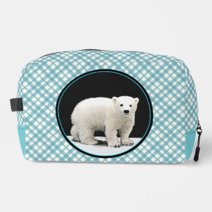 Polar Bear Cub Malerei Original Wildlife Art Waschbeutel