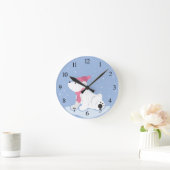 Polar Bear Cub (mit Zahlen) Runde Wanduhr (Zuhause)