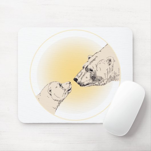 Polar Bear & Cub Mousepad Wildlife Art Mousepad (Mit Mouse)