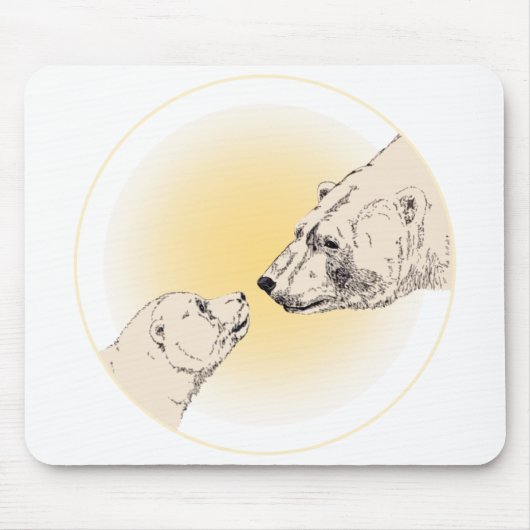 Polar Bear & Cub Mousepad Wildlife Art Mousepad (Vorne)